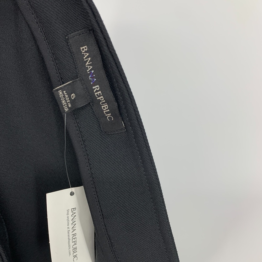 Banana Republic Skirt Womens 6 Black Mini Faux Wrap Asymmetrical Button Detail - Picture 5 of 12